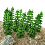 10Pcs Mini Model Trees for Railway Scenery Layout (Scale)
