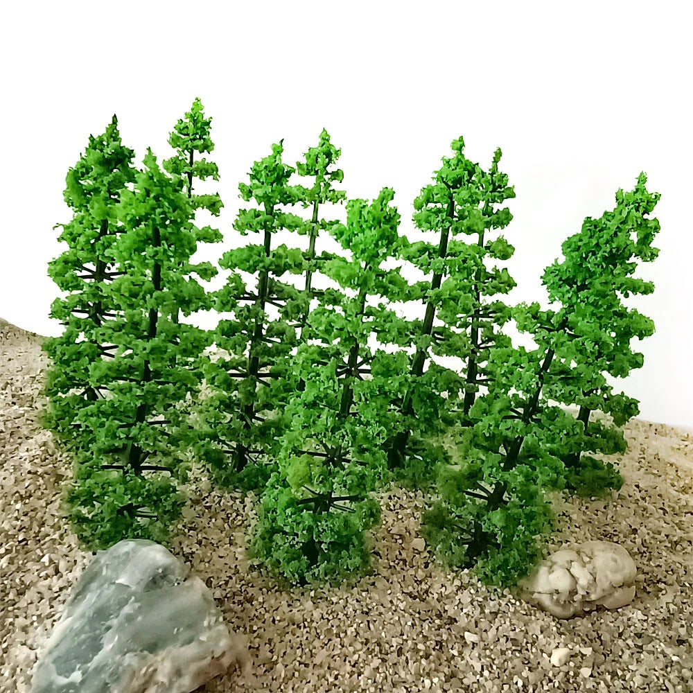 10Pcs Mini Model Trees for Railway Scenery Layout (Scale)