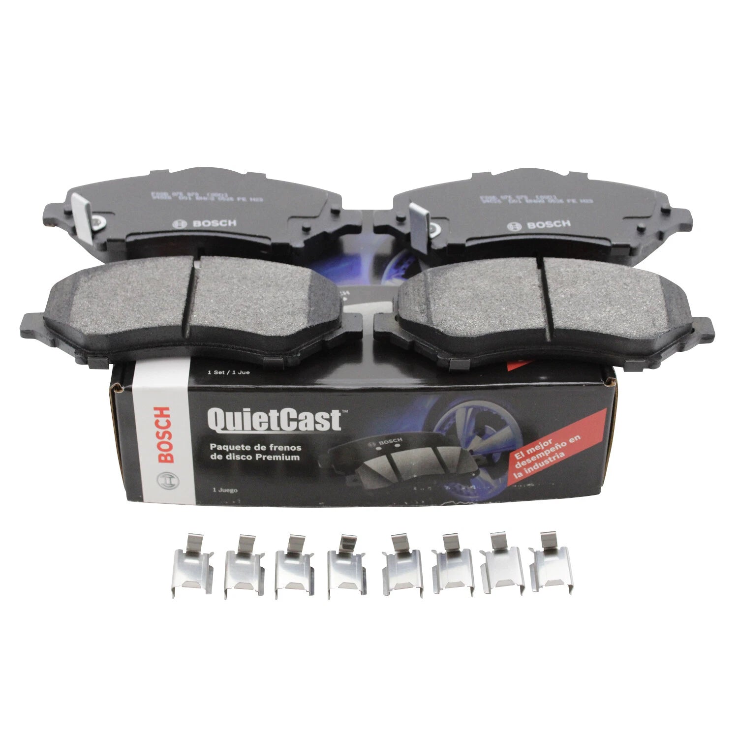 Set of 4 Bosch QuietCast Front Semi-Metallic Brake Pads for Chrysler Dodge Jeep Ram VW