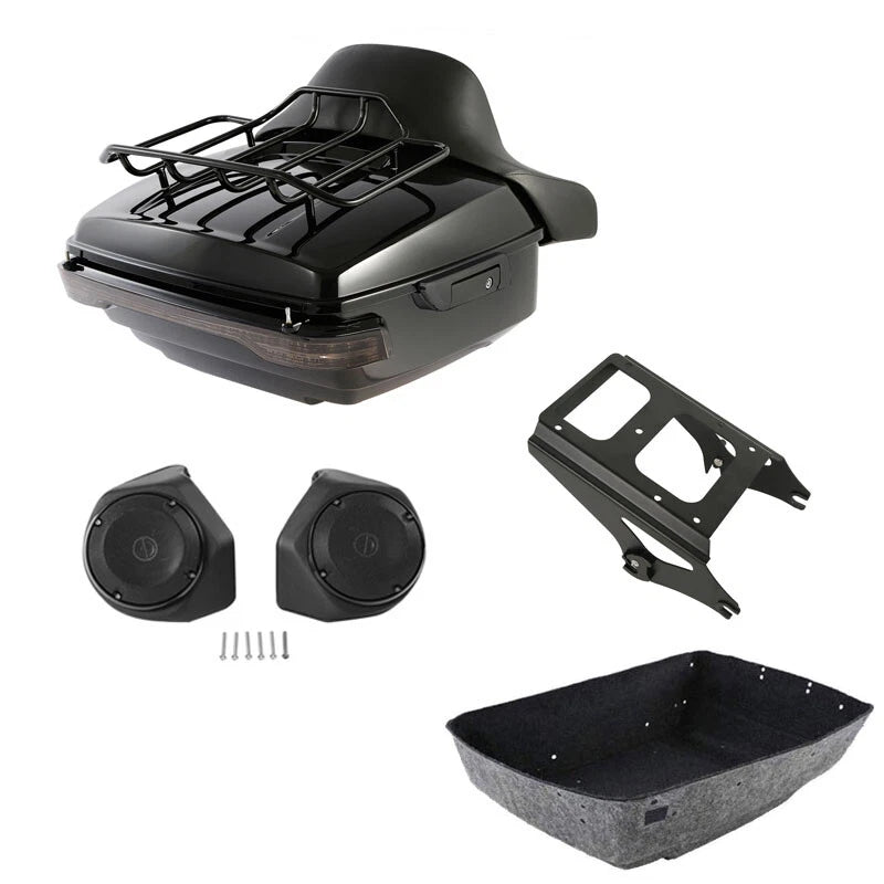 Trunk Backrest Mount Rack Light Speakers for Harley Touring (2009–2013)
