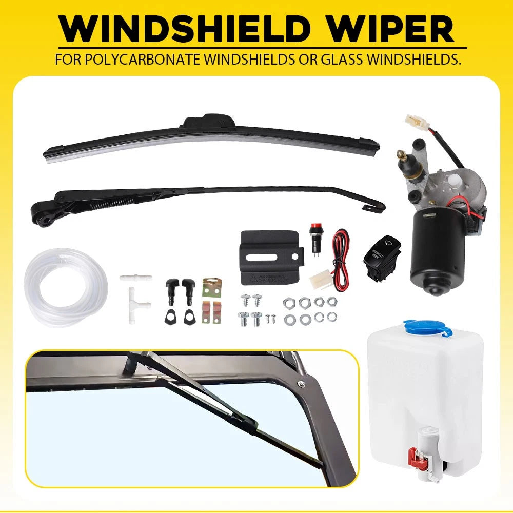12V Electric Windshield Wiper Motor Kit for Polaris RZR (2010–2023)
