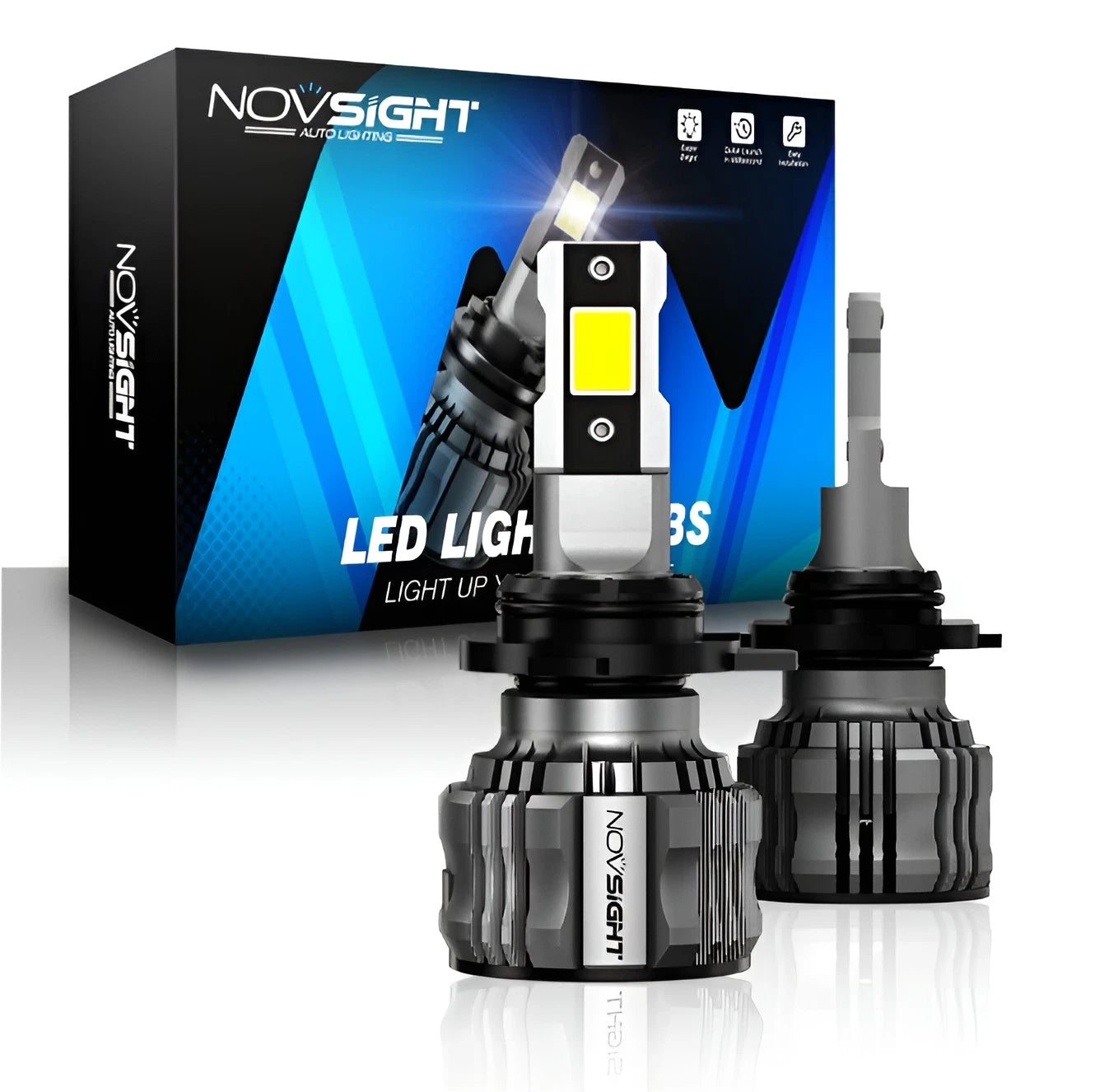 H4 LED Headlight Bulbs Conversion Kit 6500K 15000LM 72W for