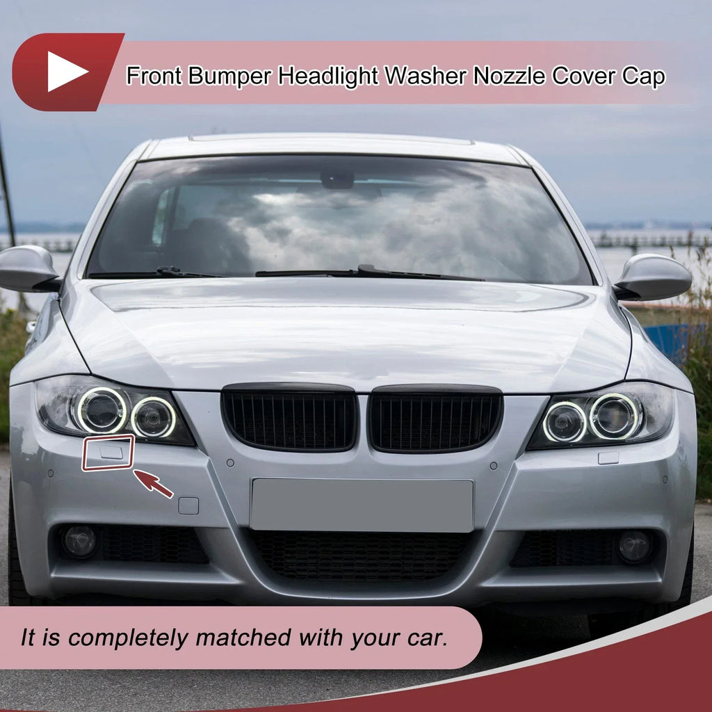 Bumper Headlight Washer Nozzle Cover Cap for BMW 328i Black