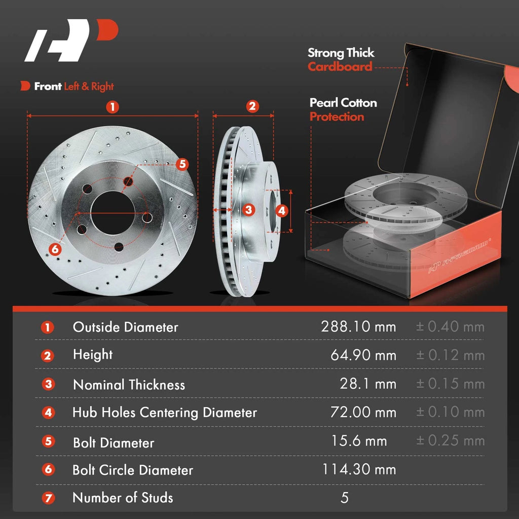 12pcs Drilled Rotors & Brake Pads for Jeep Liberty (2002–2007)