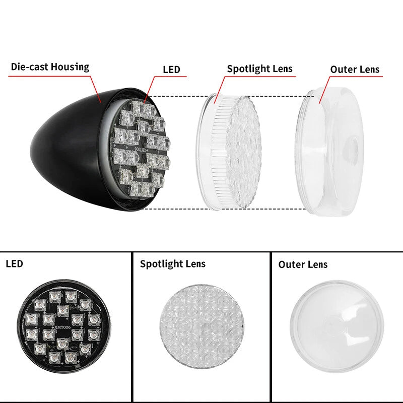 Front Turn Signal Lights for Harley Sportster XL883 (2000–2022), Touring (2009–2025)
