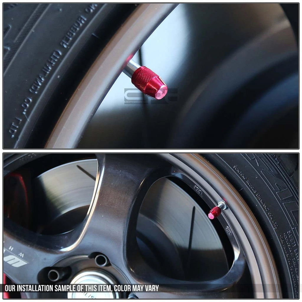 Set of 4 Aluminum Tire Rim Valve Air Port Dust Cover Stem Caps RT007 Red for Cars