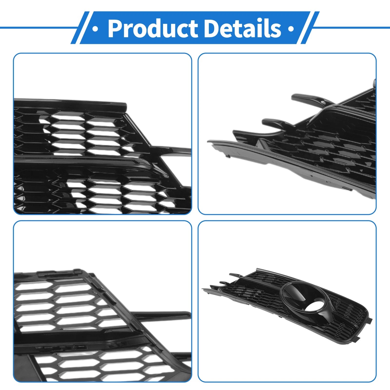 1 Pair Fog Light Grills for Audi A6 (2016–2018) No. 4G0807647A
