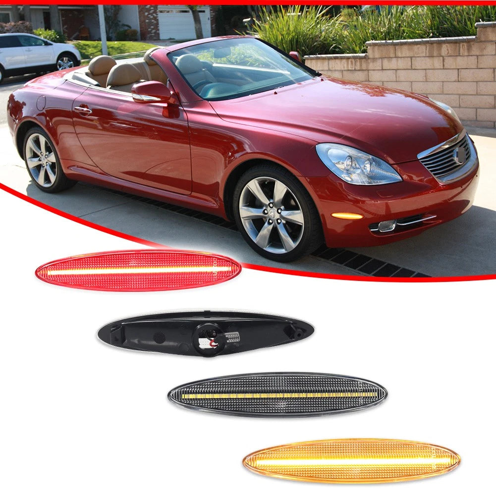 Set of 4 Amber Red LED Side Marker Lights for Lexus SC430 (2002–2010)