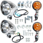 Chrome Passing Fog Lamp Turn Signal Light for Motorcycle