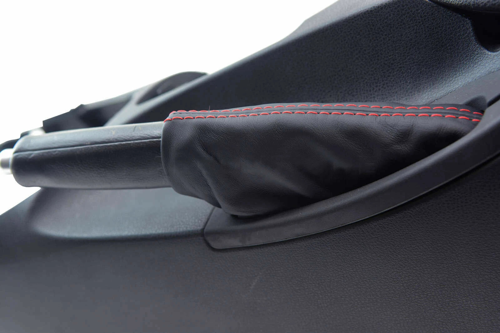 E Brake Boot Cover for Nissan 370Z (2008–2019) Black Red Stitch