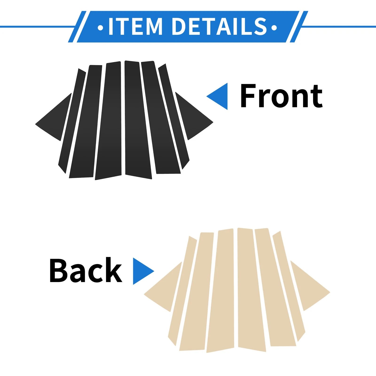 8 Pcs Door Pillar Window Trim for Hyundai Tucson (2016–2018) Black