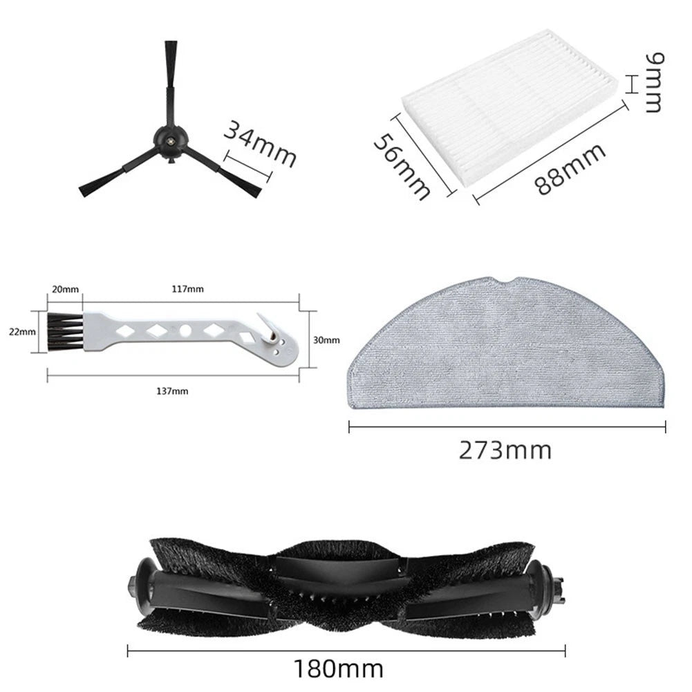 Main Side Brush Filter Mop Cloth Accessories for lubluelu L40 B40 L15 (N/A)