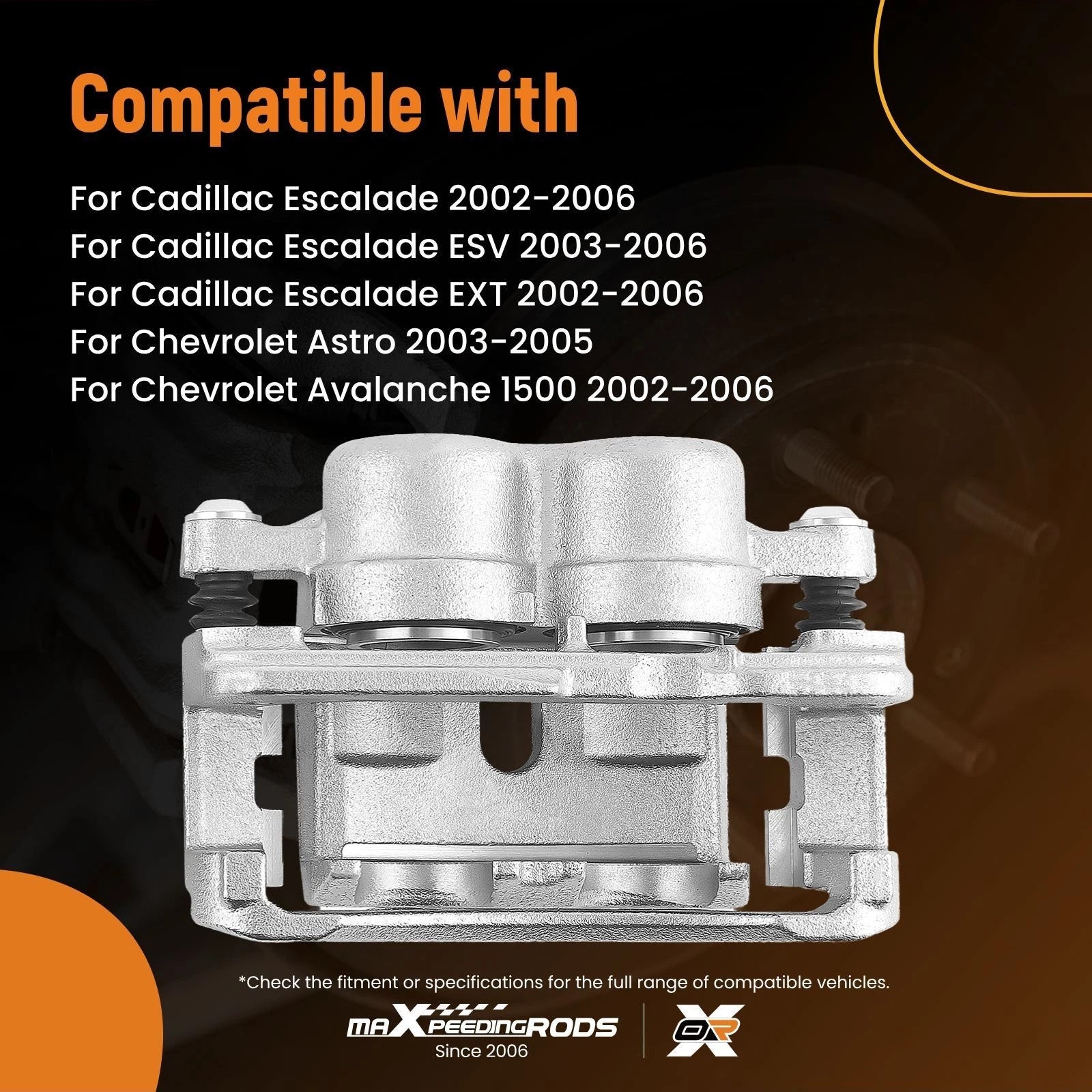 Rear Right Brake Caliper w/ Bracket for Chevrolet Silverado 1500 (2005–2006)