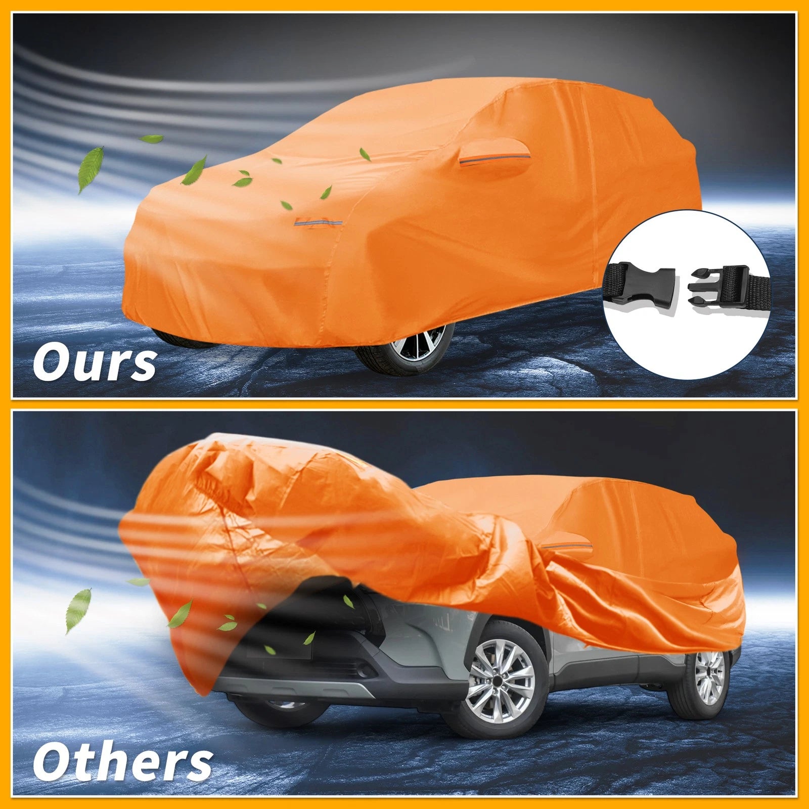 Waterproof Car Cover for Toyota Corolla Cross (2022–2023) Orange Cotton