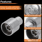 308 Wheel Lock Lug Nut for Mercedes-Benz (Locking Nut Key Socket)
