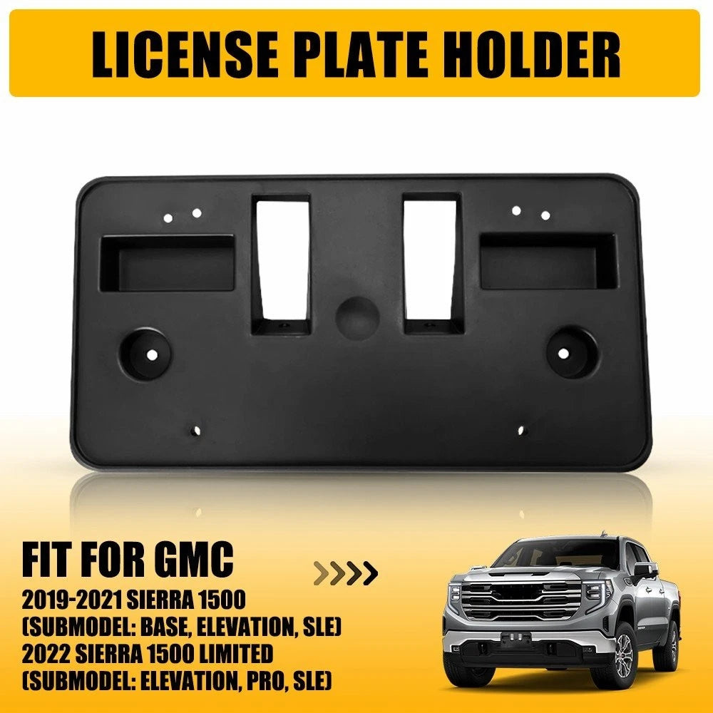 License Plate Bracket for GMC Sierra 1500 (2019–2022) Front Base Elevation SLE