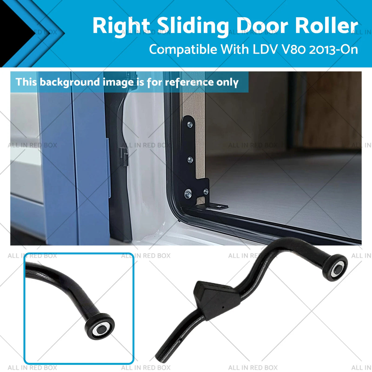 Sliding Door Roller Right Side Black for LDV V80 (2013-On)