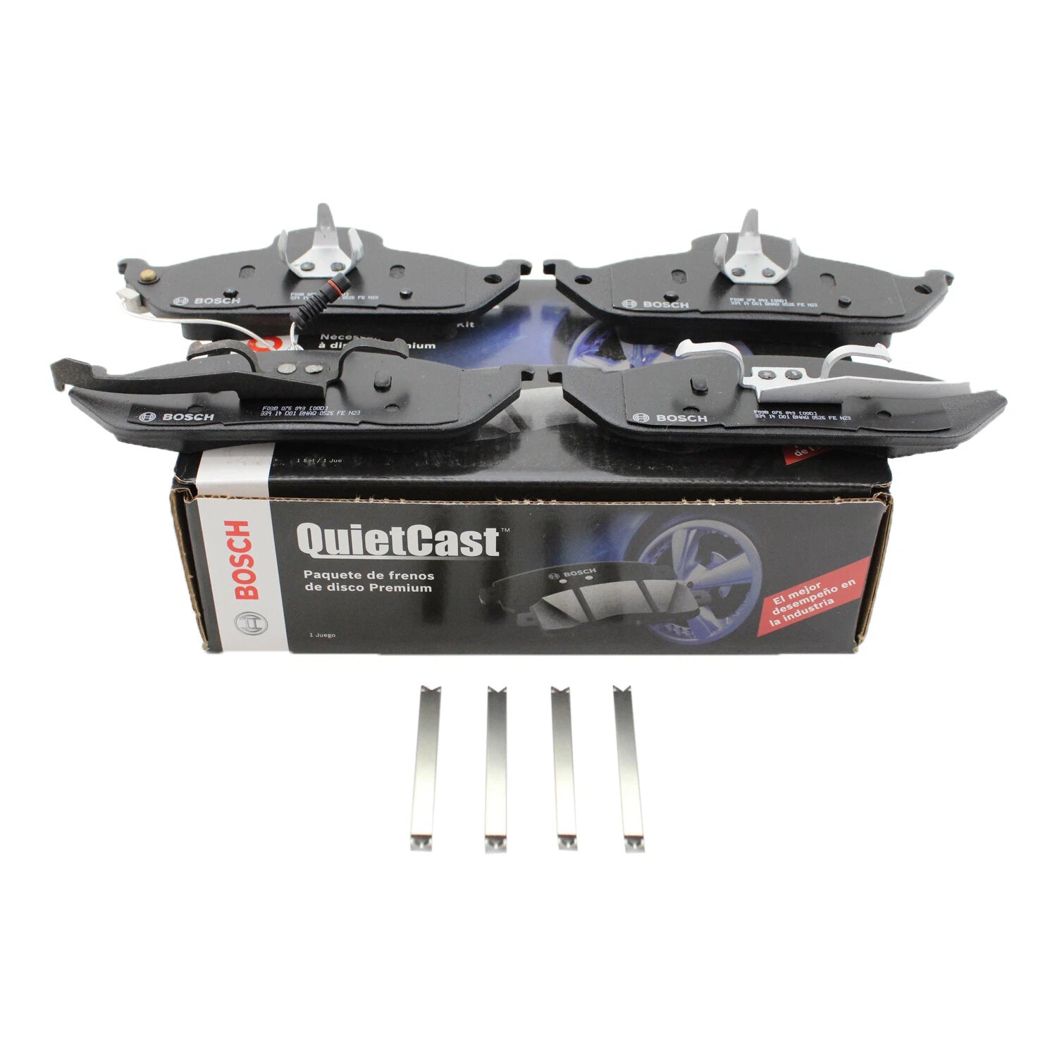 Set of 4 Bosch QuietCast Front Semi-Metallic Brake Pads for Mercedes W163 (1998–2005)
