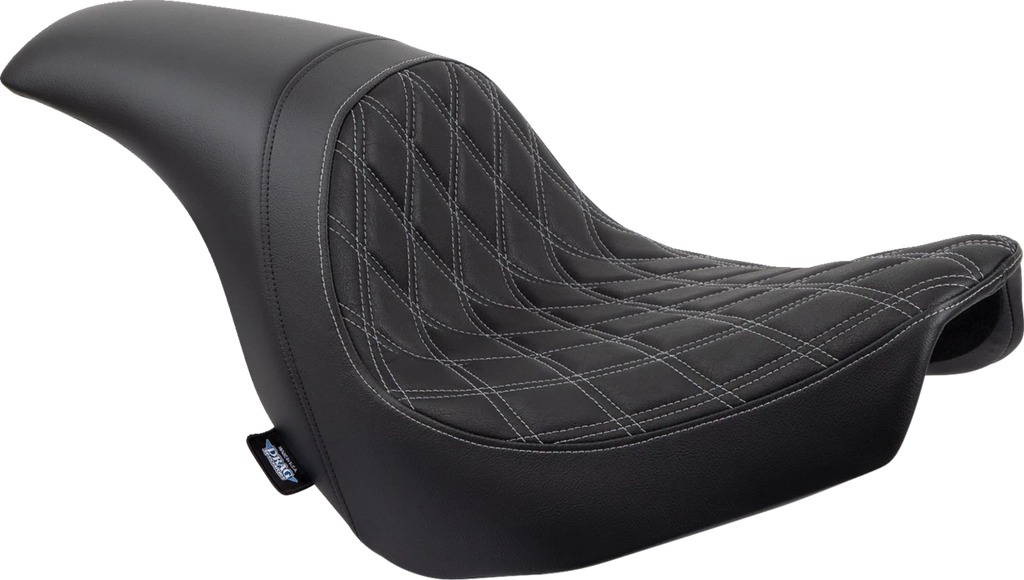 Predator Seat for Harley-Davidson (2014–2023) - Double Diamond, Silver Stitching