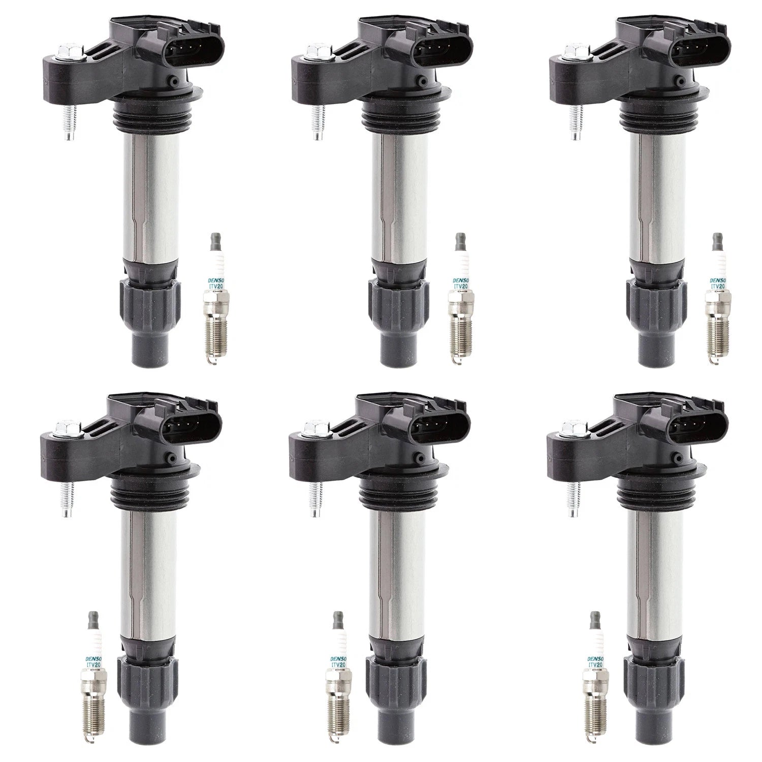 Set of 6 Denso Ignition Coils & Iridium Spark Plugs for Camaro CTS Enclave Impala (V6)