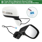 Right Side Door Mirror for Honda Civic (2012–2013) Manual Folding White
