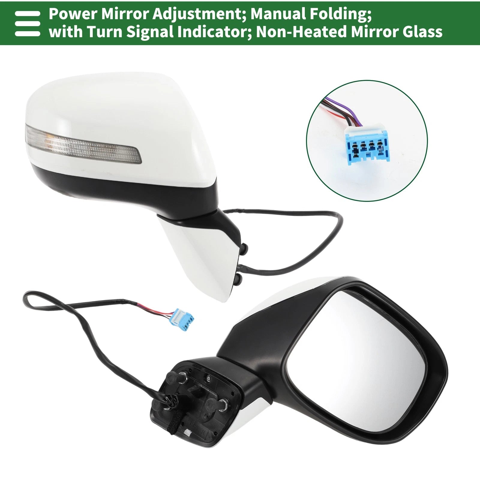 Right Side Door Mirror for Honda Civic (2012–2013) Manual Folding White