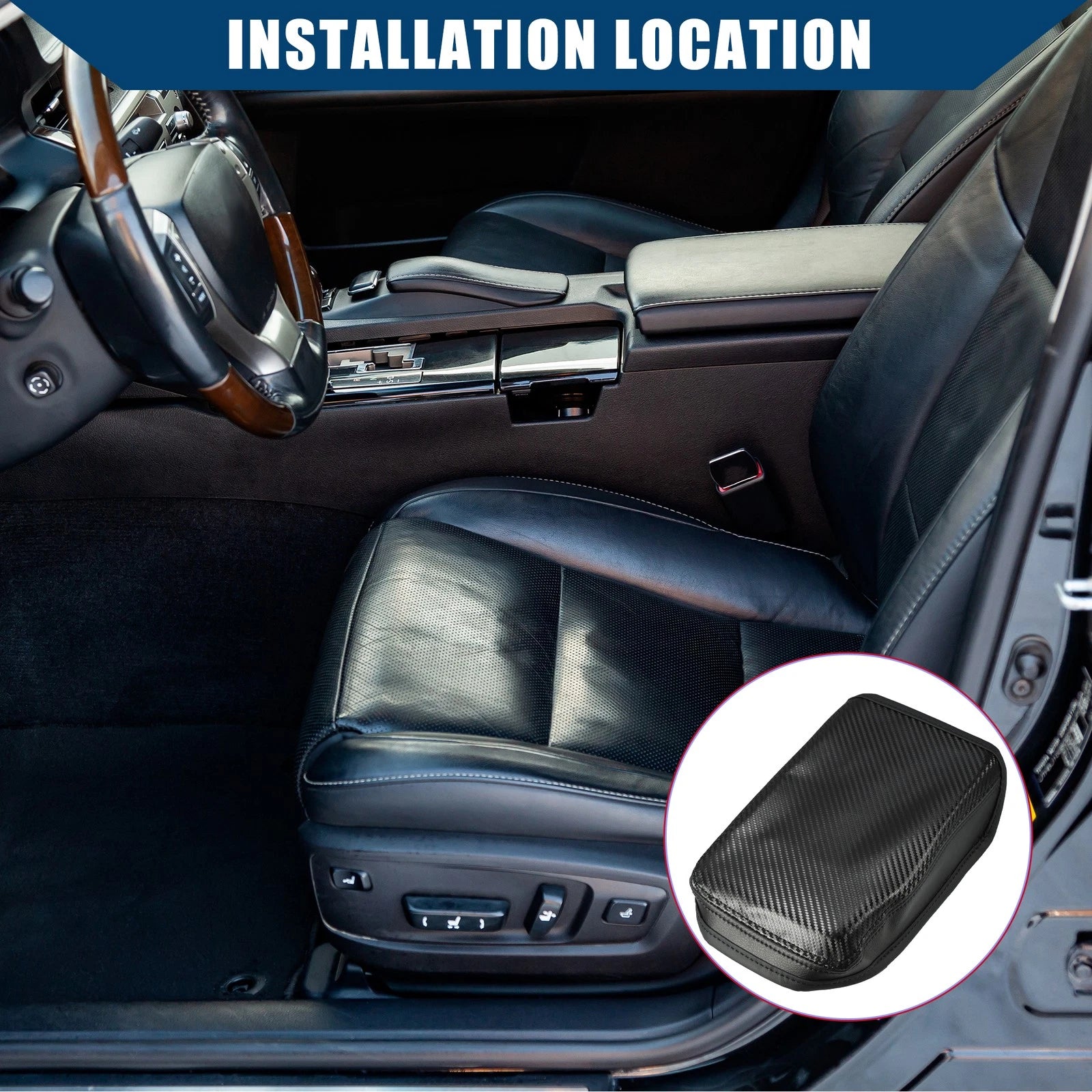 Center Console Armrest Cover for Volkswagen T-Cross (2018–2023) Black