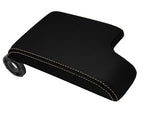 Console Lid Armrest Cover for BMW E46 (1999–2004) Carbon Fiber Beige Stitch
