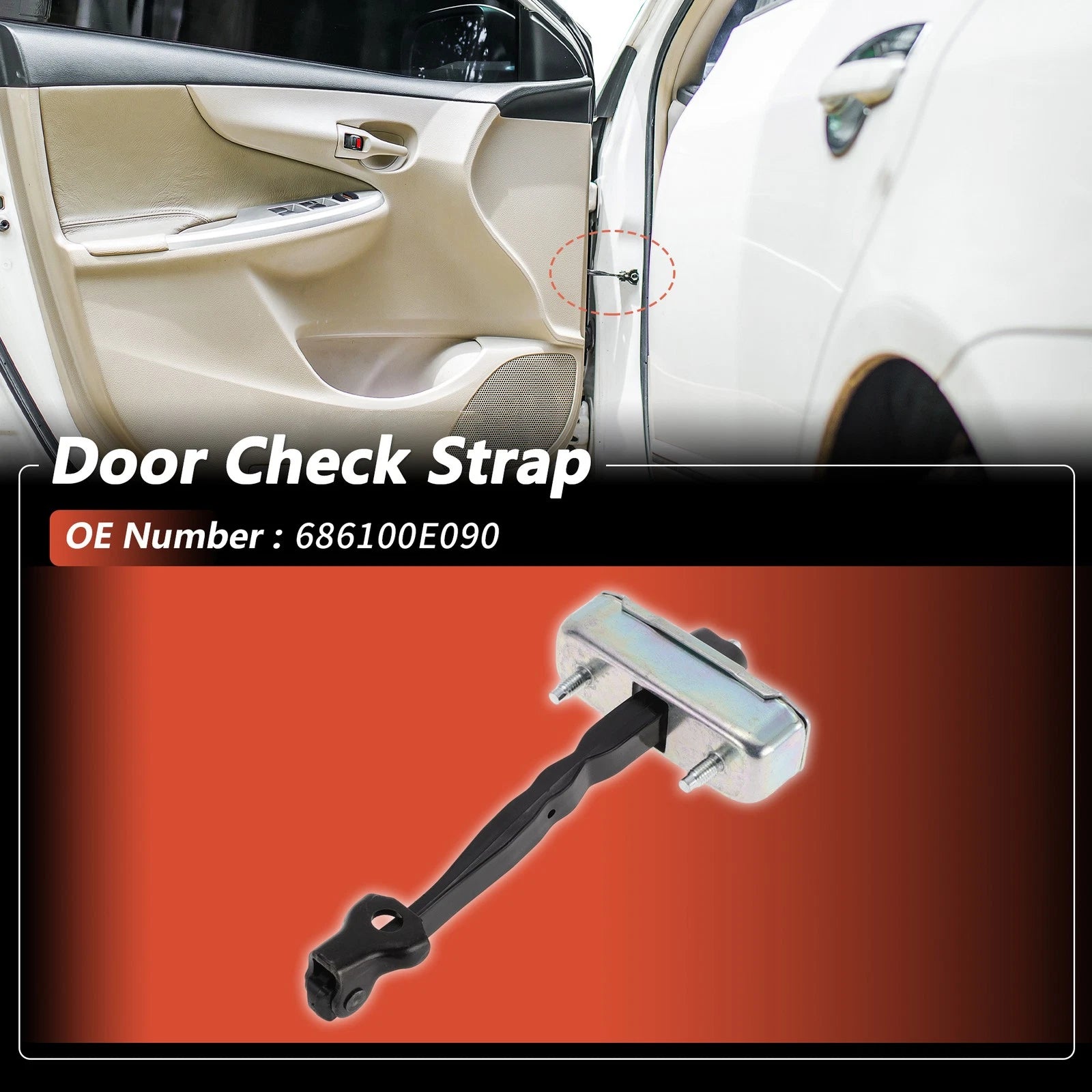 Right Front Door Check Strap for Toyota Highlander (2020–2024) No.686100E090