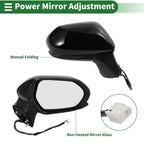Right Side Door Mirror for Toyota Camry (Manual Folding, Gloss Black)