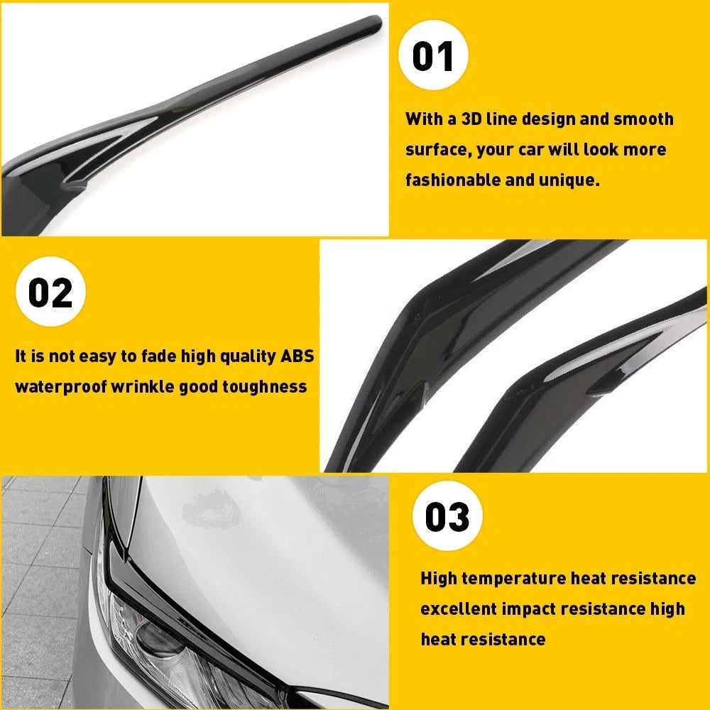 Glossy Black Headlight Eyelid Cover for Toyota Camry SE XSE (2018–2022)
