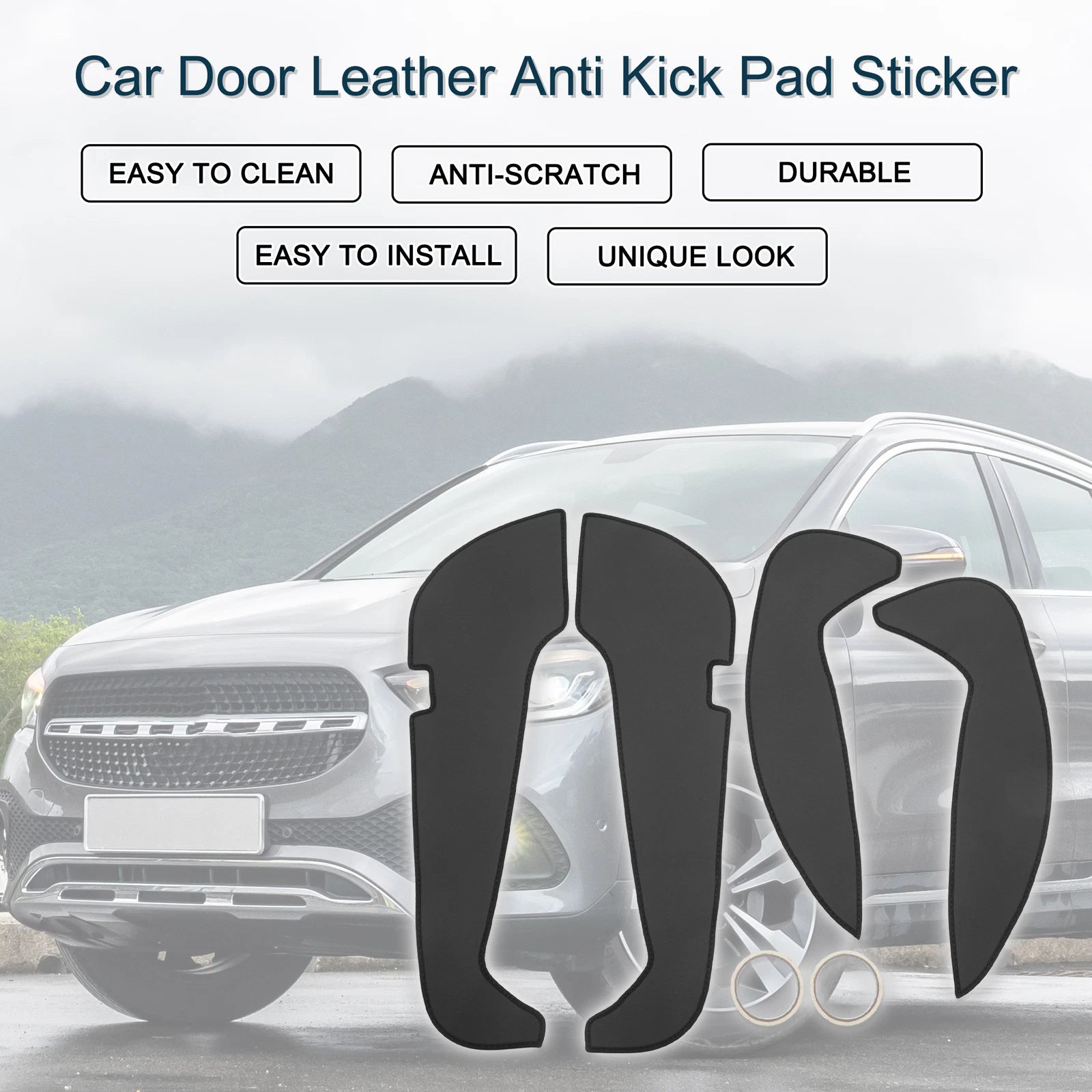 Set of 1 Car Door Leather Anti Kick Pad Sticker for Mercedes-Benz GLA (2015)