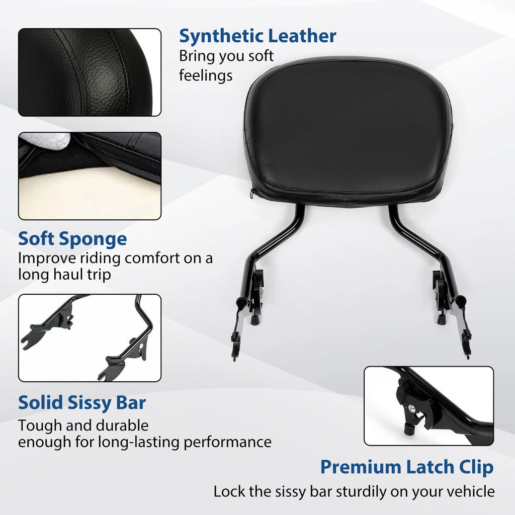 Passenger Backrest Sissy Bar + Docking Hardware Kit for Harley Road Glide (2014–2024)