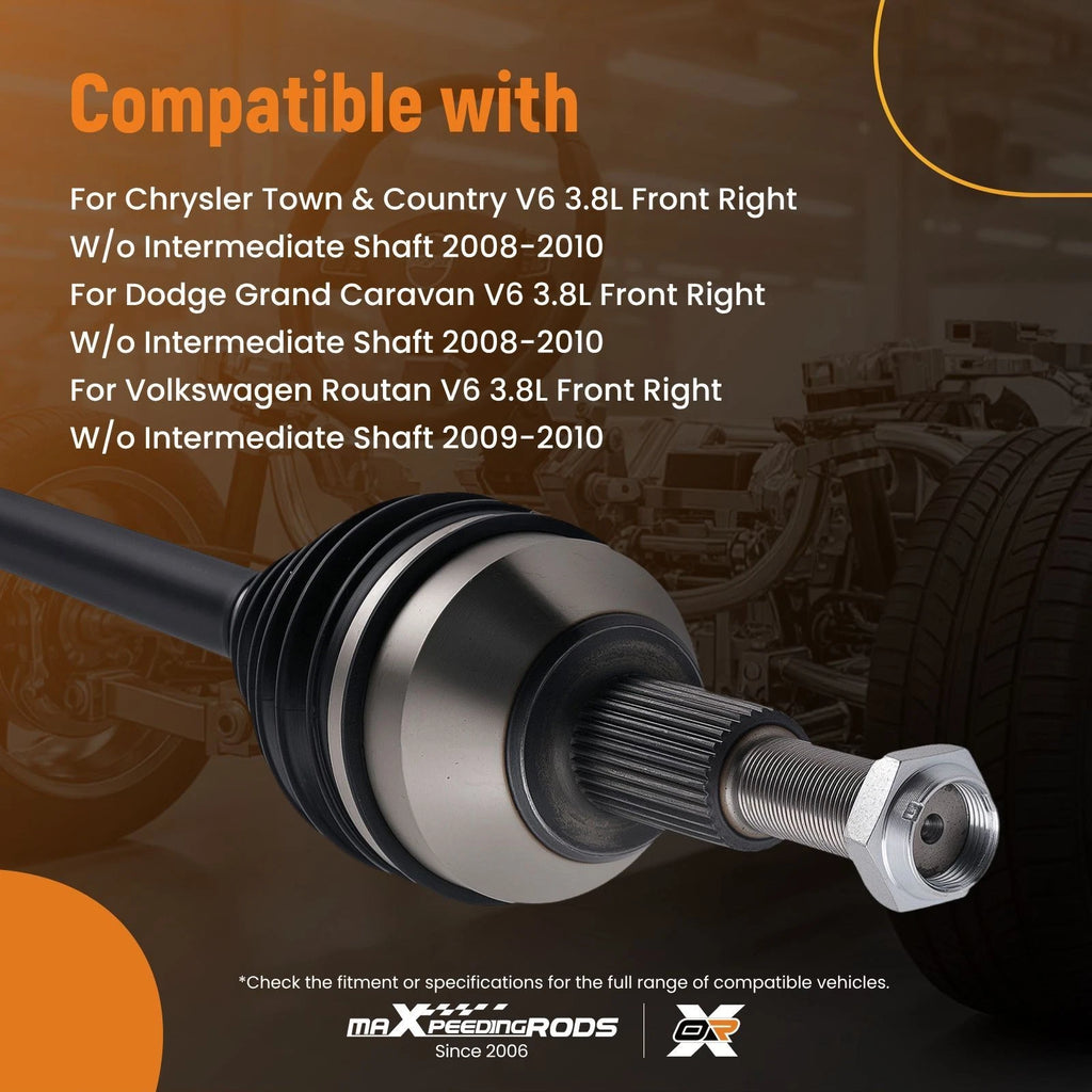 Front Right CV Axle for Chrysler Town & Country Dodge Grand Caravan (2008–2010)