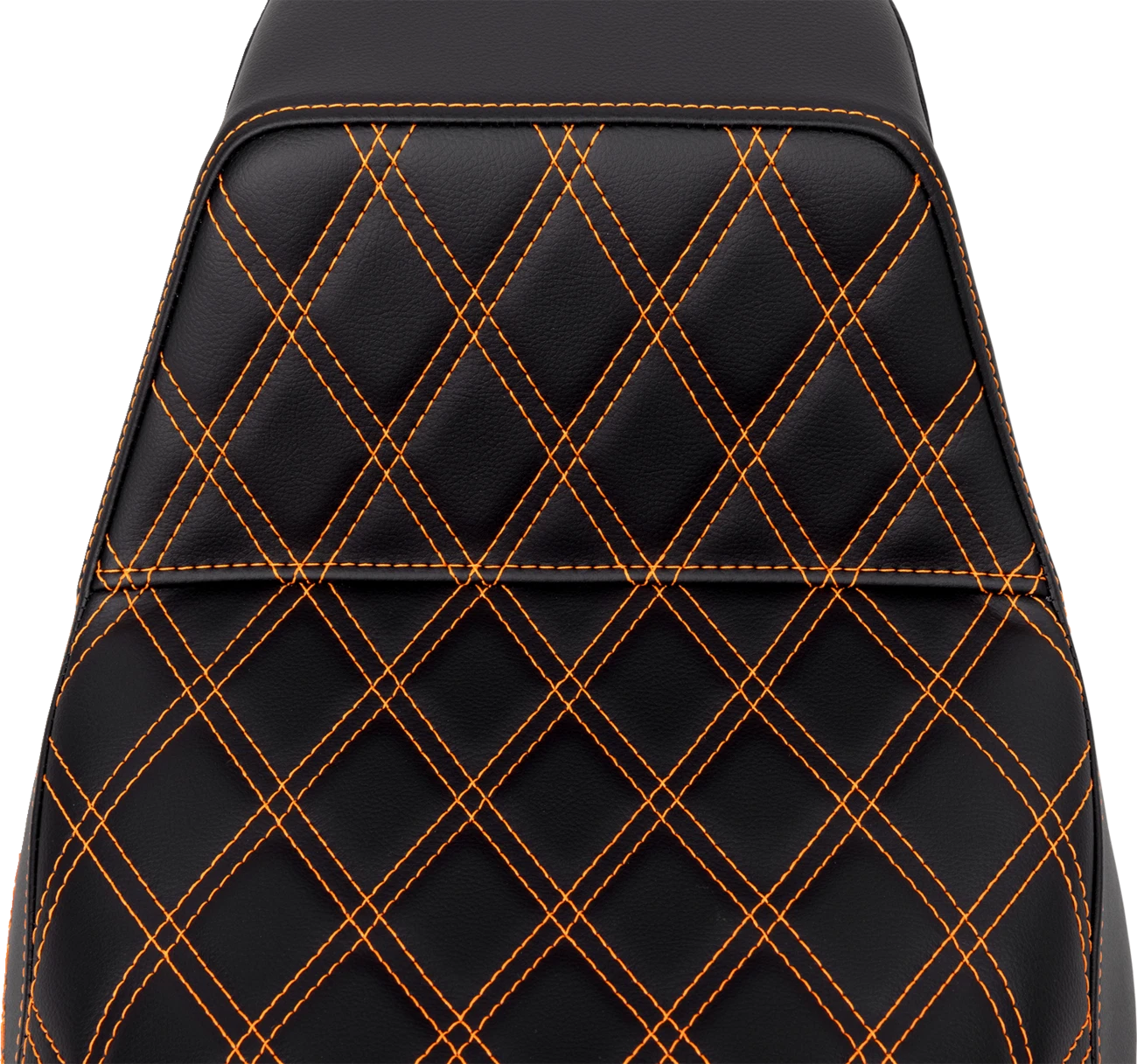 SADDLEMEN Step-Up Seat for FLH/FLT (2008–2023) - Front Lattice Stitch, Orange Stitch