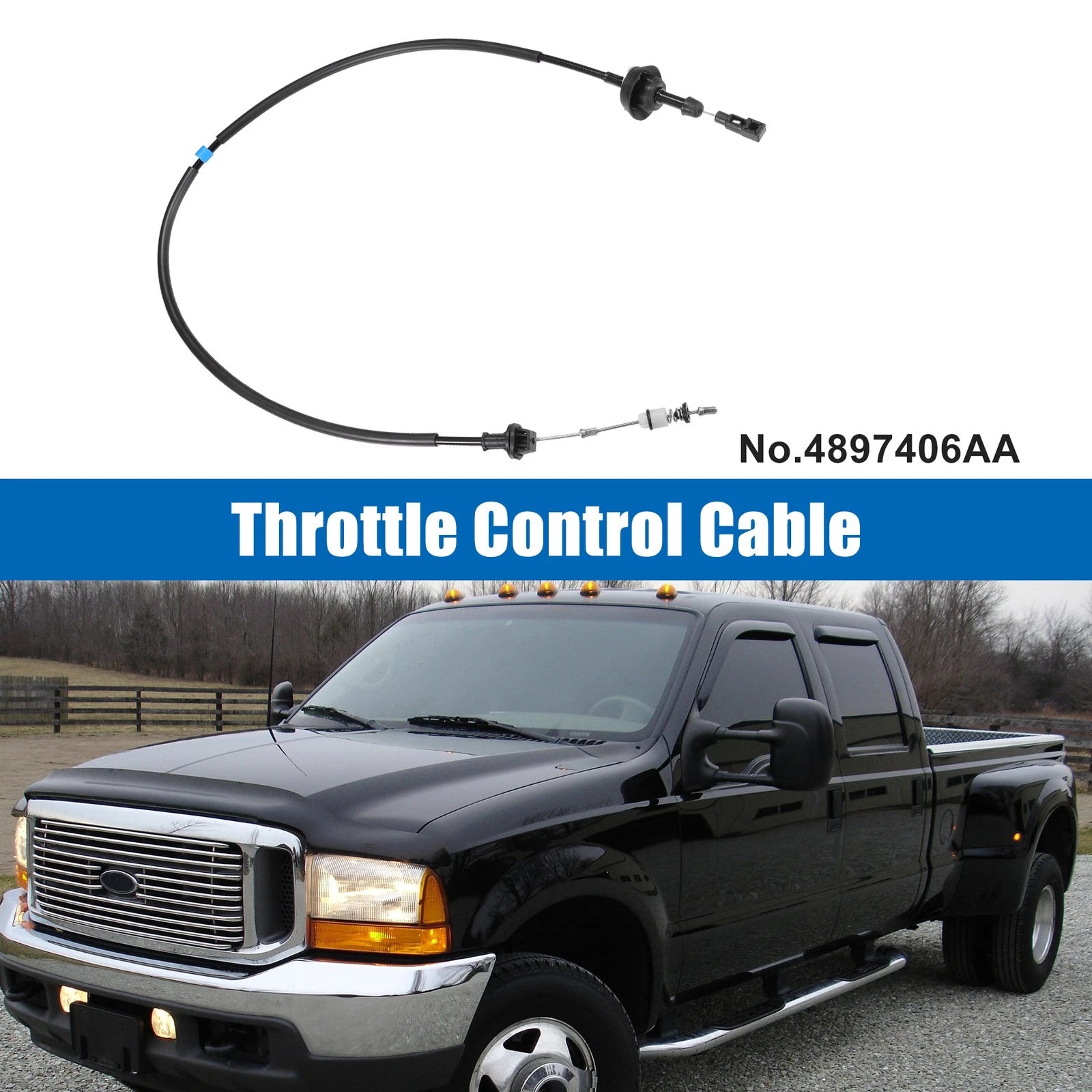 Throttle Body Accelerator Cable for Dodge Ram 2500 3500 (1994–1998)