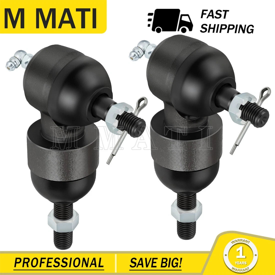 Set of 2 Tie Rod Ends for E-Z-Go Medalist TXT Golf Carts (1994–2001.5) #70192-G01