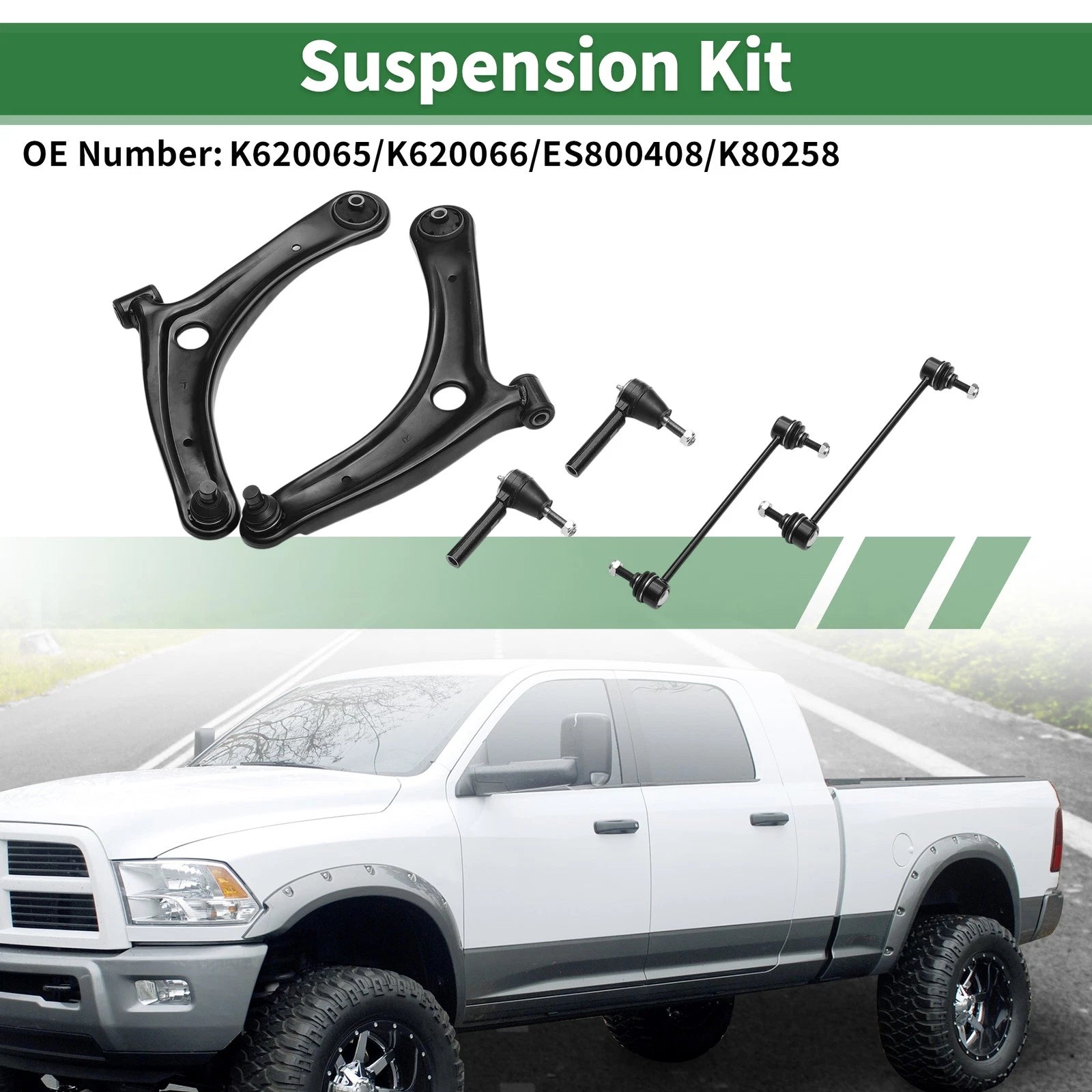 6 Pc Front Lower Control Arms for Jeep Compass (2007–2014) No.K620065/K620066/ES800408