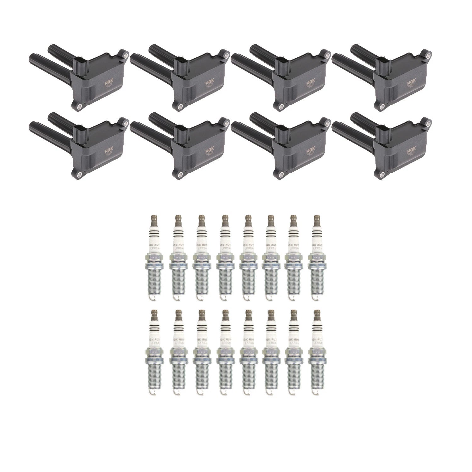 NGK 8 Ignition Coils & Ruthenium HX Spark Plugs for Dodge Charger RAM 2500 3500 (2011–2023)