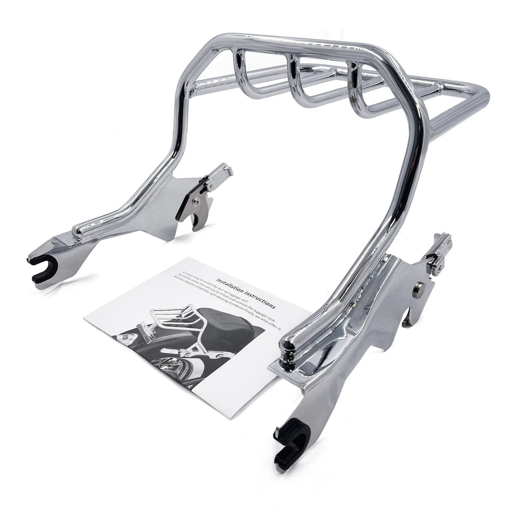 Chrome Detachable Holdfast Tow-up Luggage Rack for FXFB FXFBS Fat Bob (2018–2023)