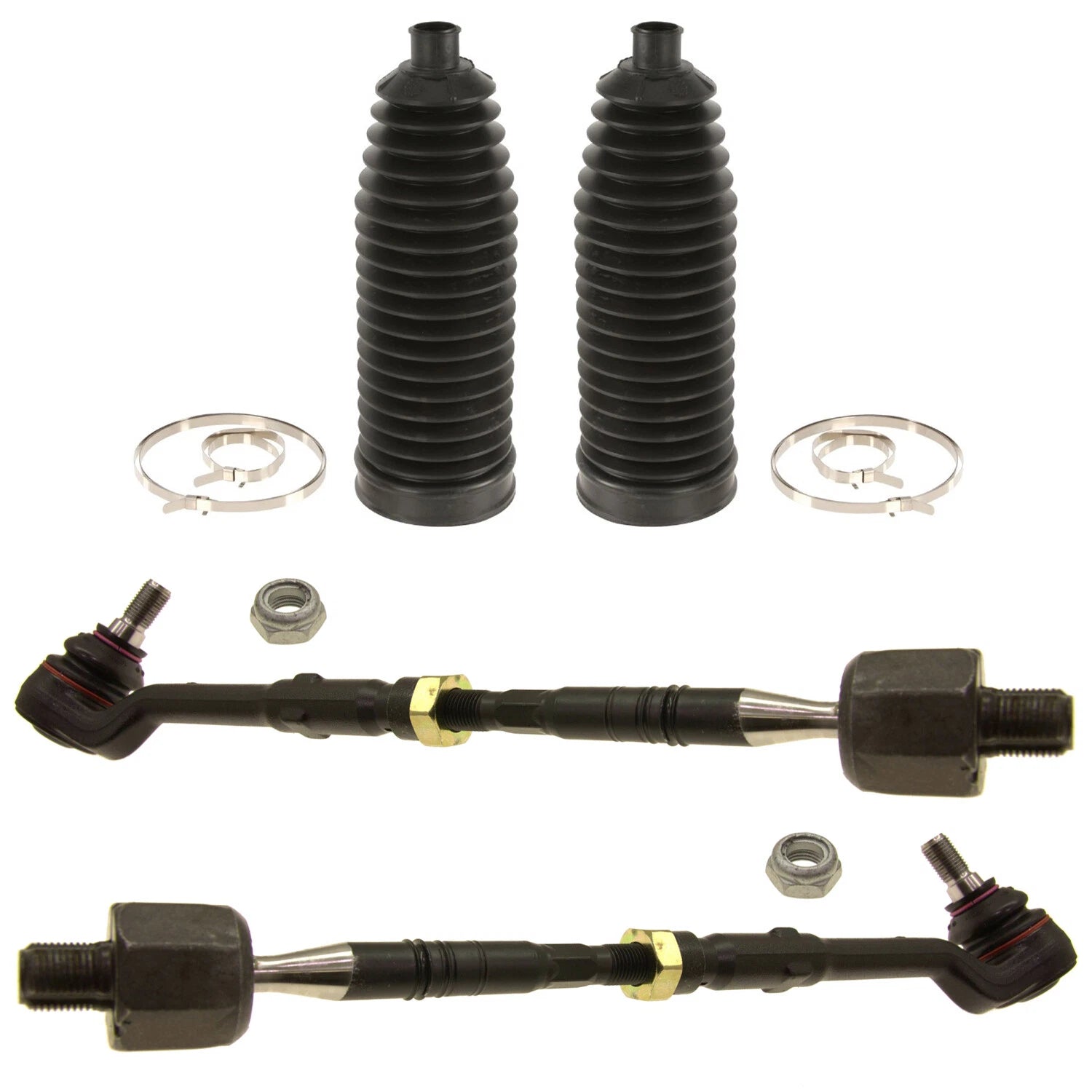 4pc Steering Tie Rod & Rack Pinion Bellows Kit for BMW X5 (2000–2006)