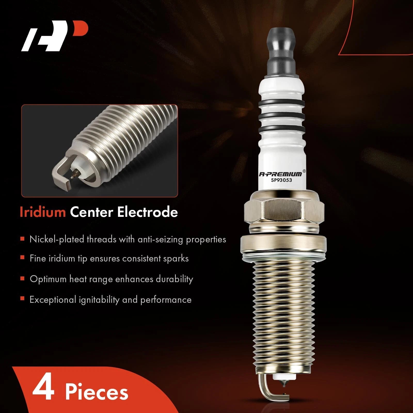 Set of 4 Iridium Platinum Spark Plugs for Mitsubishi Lancer (2009–2010)