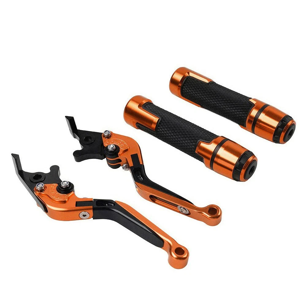 Orange Extendable Brake Clutch Levers Grips Set for Kawasaki ZX10R/RR (2004-2023)