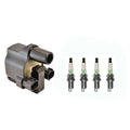 Set of 4 Hitachi Ignition Coils & NGK Spark Plugs for Mazda MPV (1989–1998)