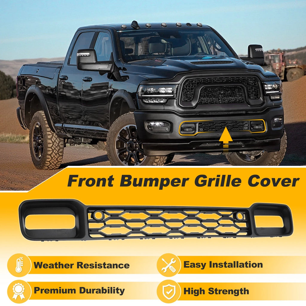 Front Bumper Grille Cover for Dodge RAM 2500 3500 (2019–2024) No. 68384294AA