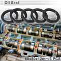 Set of 5 Oil Seal Rotary Shaft Seal NBR Rubber 60x80x12mm