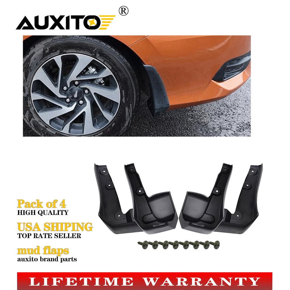 Set of 4 Mud Flaps for Honda Civic Sedan (2016–2020)