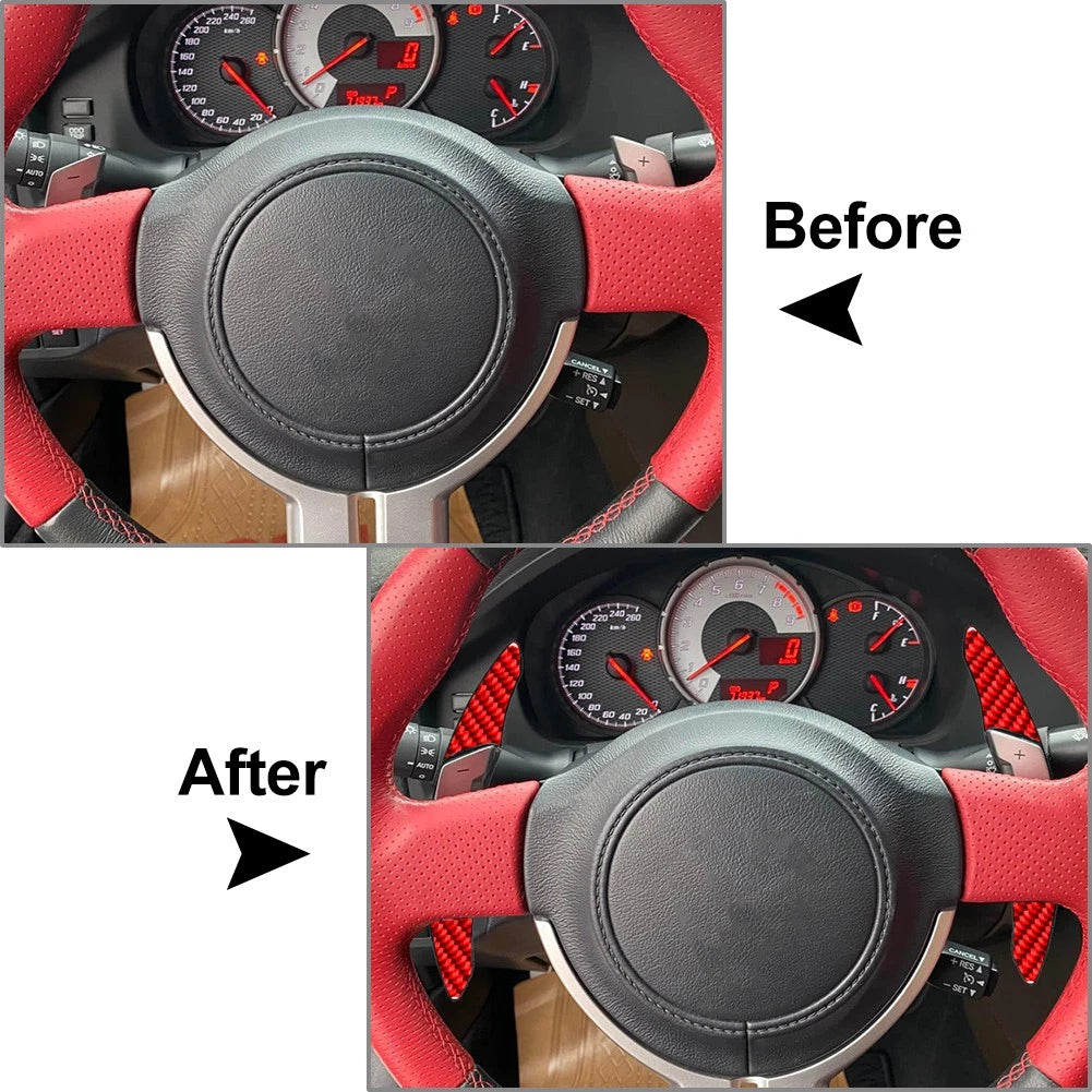 Steering Wheel Shift Paddle Extension Carbon Red for Subaru Scion FR-S (2013–2020)