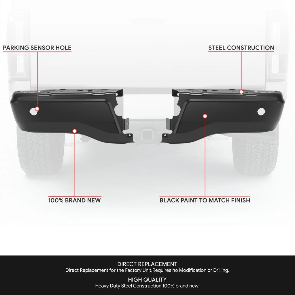 Pair of Black Rear Bumper End Caps for Ford Ranger (2019–2023)