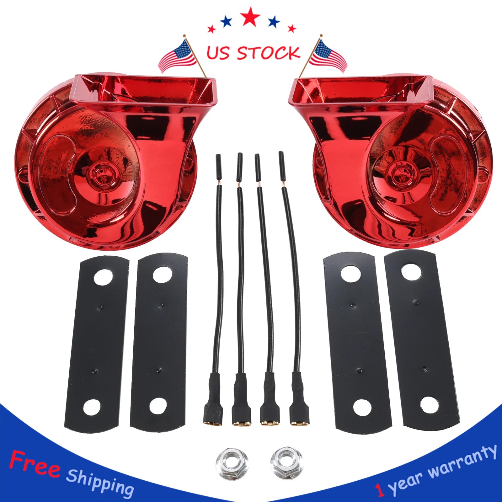 2X Loud Dual Tone Electric Horn for Universal Cars and Trucks (12V)